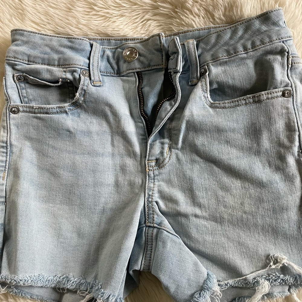 American Eagle high waist shorts. Light wash. Size 6.